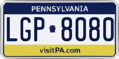 PA license plate LGP8080