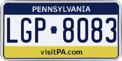 PA license plate LGP8083
