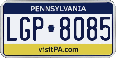 PA license plate LGP8085