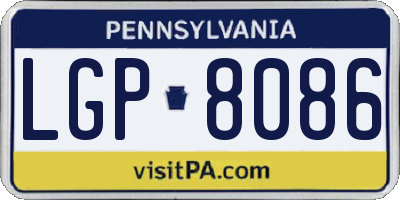 PA license plate LGP8086