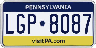 PA license plate LGP8087