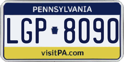 PA license plate LGP8090