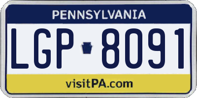 PA license plate LGP8091