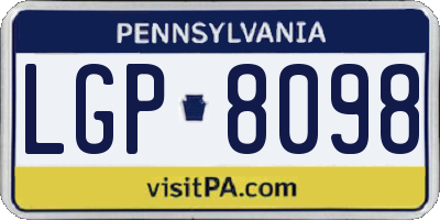 PA license plate LGP8098