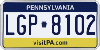 PA license plate LGP8102