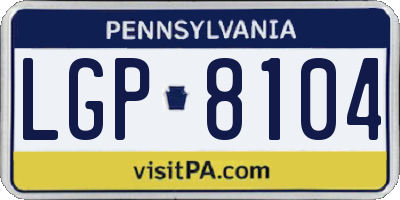 PA license plate LGP8104