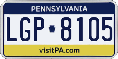 PA license plate LGP8105