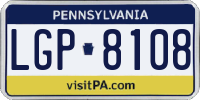 PA license plate LGP8108