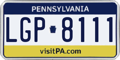 PA license plate LGP8111