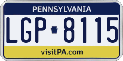 PA license plate LGP8115