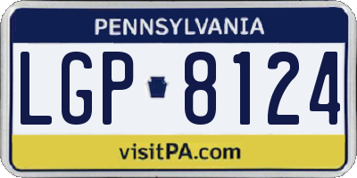PA license plate LGP8124