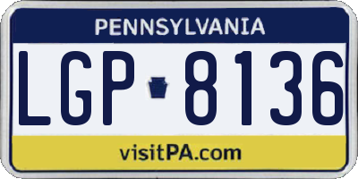 PA license plate LGP8136