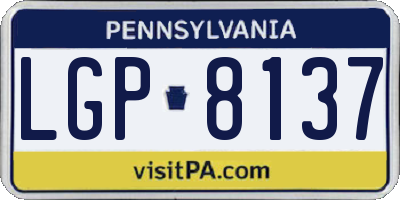 PA license plate LGP8137