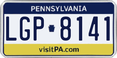 PA license plate LGP8141