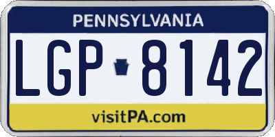 PA license plate LGP8142
