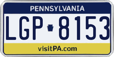 PA license plate LGP8153