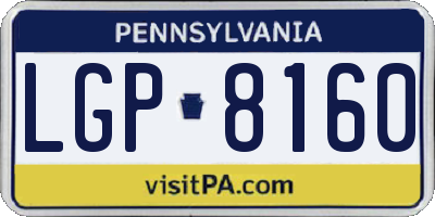 PA license plate LGP8160