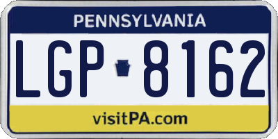 PA license plate LGP8162