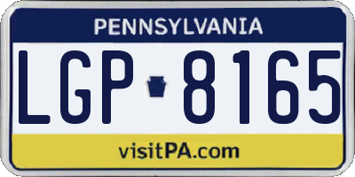 PA license plate LGP8165