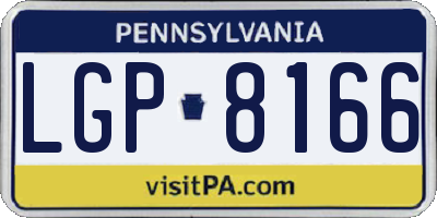 PA license plate LGP8166