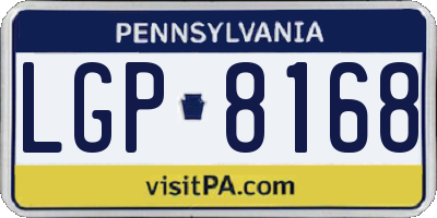 PA license plate LGP8168