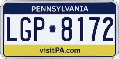PA license plate LGP8172