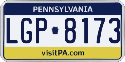 PA license plate LGP8173