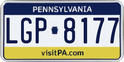 PA license plate LGP8177