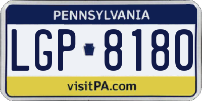 PA license plate LGP8180