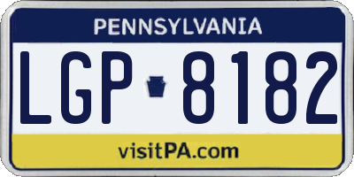 PA license plate LGP8182
