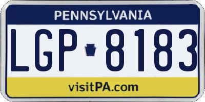PA license plate LGP8183