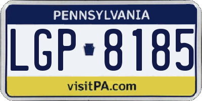 PA license plate LGP8185