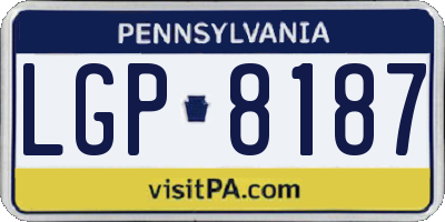 PA license plate LGP8187