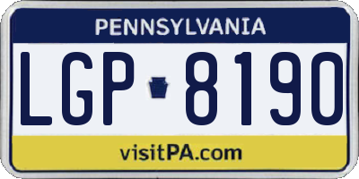 PA license plate LGP8190