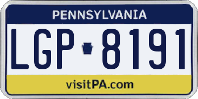 PA license plate LGP8191