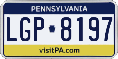 PA license plate LGP8197