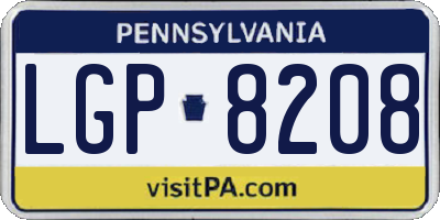 PA license plate LGP8208
