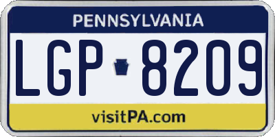 PA license plate LGP8209