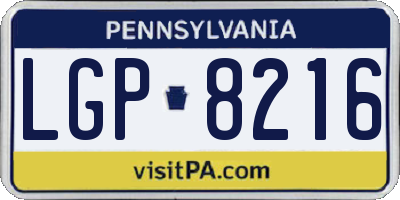 PA license plate LGP8216