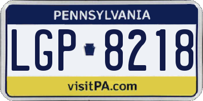 PA license plate LGP8218