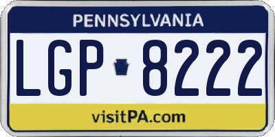 PA license plate LGP8222