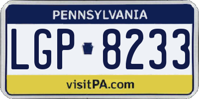 PA license plate LGP8233