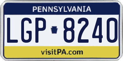 PA license plate LGP8240
