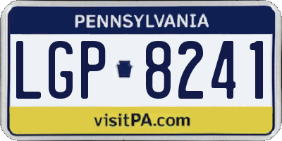 PA license plate LGP8241