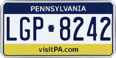 PA license plate LGP8242