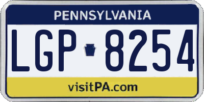 PA license plate LGP8254