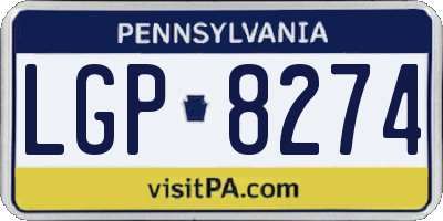 PA license plate LGP8274
