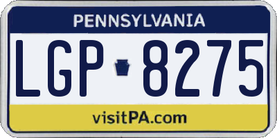 PA license plate LGP8275