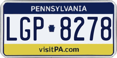 PA license plate LGP8278