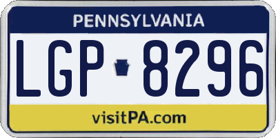 PA license plate LGP8296